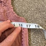 Joie  Women's Sleeveless Pink Eyelet Cotton Cropped Tank Top Photo 5