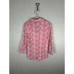 J. McLaughlin  Size Small Shirt Long Sleeve Button Up Linen Orange Pink Top Photo 8