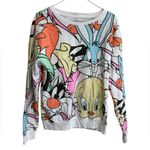 Looney Tunes  Sweatshirt Size Medium Vintage Bugs Bunny Tweety Bird Daffy Duck Photo 4