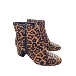 DKNY Ankle Boots Size 6.5 Animal Print Block Heel Microsuede NEW Photo 1