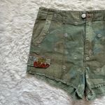 Anthropologie Pilcro Shorts Peace Embroidered Utility Camo Green 31 NWT New Photo 5