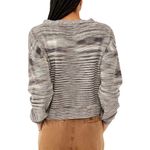 Free People Marble Ribbed Button Sweater Mercury Henley Space Dye Black Small Photo 5