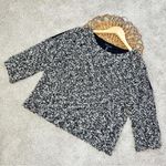 Eileen Fisher Ash Black Boucle Front Boxy Wool Mohair Chunky Knit Sweater Photo 0
