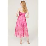 ML Monique Lhuillier Pink Tulle Pleated Sleeveless Cocktail Midi Dress 8 Photo 2