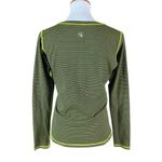 Carve Designs  Striped Long Sleeve Performance Shirt Green‎ Yellow Stitching M Photo 3