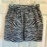 Entro  Black & Light Blue Zebra Mini Skirt Photo 1