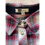Kut From The Kloth Women's Boylen Relaxed Snap-Down Shirt Red Size Xs Photo 2