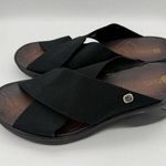 BZees 2.5" Sandals Womens 9 Desire Wedge Slip On Stretch Vacation Travel Beach Black Photo 0