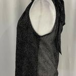 Bishop and Young New Flocked Dot Tie Neck Sleeveless Blouse Black Photo 8
