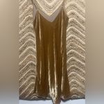 Reformation Women's Gold Velvet Slip Dress,Mini Dress,Sleeveless,Size S Photo 3