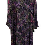 Natori Long Housecoat Dress Purple Floral Kimono Sleeve M Photo 0