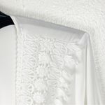 La Blanca Costa Brava White Crochet Trim Deep V-Neck Romper, Size Small Photo 5