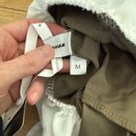 Innovare Denim Mini Dress Strapless Frill Hem Abiline Size M Green White Size M Photo 3