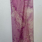 Unbranded Vintage Pink Paisley 100% Wool Sheer Western Scarf Wrap Photo 0