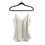 H&M Womens White Satin V Neck Camisole Top Tank Shirt Size Medium Photo 1