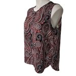 Tommy Hilfiger Navy Paisley Crew Neck Sleeveless Blouse Photo 7