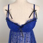 International Intimates royal blue polkadot underwire teddie top M Blue Size M Photo 3