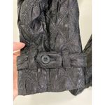 Chico's Black Double Breasted Quilted Puffer Jacket Sz M Old Money Luxury Career Photo 3