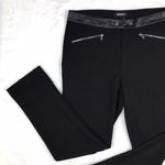 DKNY  Faux-Leather-Trim Straight-Leg Black Dress Pants NEW 10 Photo 5