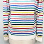 Talbots White Rainbow Striped Sweater Lambswool Blend Medium Photo 5