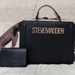 Steve Madden Bevelync Black Multi Convertible Crossbody Satchel Bag Photo 0