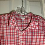 Time & Tru  Pink Plaid Print Button Up Blouse size XXL Photo 2
