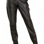 Spanx Black Faux Leather Jogger Pants Size Small Vegan Leather Pull On S Photo 0