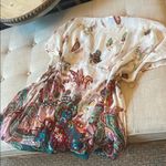 Rhona Sutton Creme Floral Beaded Sequenced Printed Swim Cover Up Tie Waist Red Photo 7