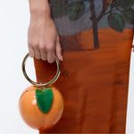 ZARA NWT  Box Style Orange Peach Clutch with Gold Handle & Chain Shoulder Strap Photo 13