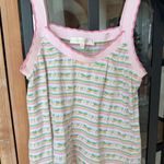 Love Shack Fancy  Maven tank top knit butterflies striped scalloped pastel Photo 0