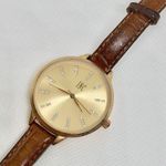 INC women Quartz analog wrist watch rose gold tone 37mm brown leather running Photo 1