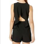 BCBGMAXAZRIA  Women's Black V-neck Sleeveless Draped Open Back Romper Size XXS‎ Photo 1