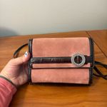 Brighton  Suede Leather Central Park Organizer Crossbody Purse Wallet‎ Pink Brown Photo 2
