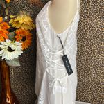 Doe & Rae ✅3/$30✅ NWT White Embroidered Sleeveless Corset Side Tie Tank Blouse | LARGE | Photo 5