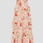 Mac Duggal Pink Floral Ruffled Sweetheart Sleeveless A-Line Gown Size 6 Photo 5