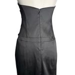 Cache  Vintage 90s Satin Corset Halter Dress Womens Size 8 Black Classic Backless Photo 9