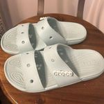 Crocs Slide Sandals Women’s size 7 Mint Rubber Classic Flip Flop Slip On Shoe Photo 0
