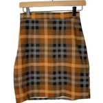 Boutique Plaid A-Line Midi Skirt Neutral Colors Small Photo 0