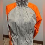 Nike Womens Medium (8-10) Orange/Gray Full ZIP Trench Coat Photo 0