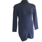 French Connection Women's Bodycon Knit Mini Sweater Dress - Dark Blue Size L NWT Photo 6