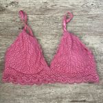 Laura Ashley  Pink Lace Bralette Size Large  3oz Photo 0