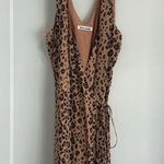 Reformation Leopard Print Mini Wrap Dress Photo 1