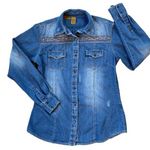 Wrangler  Embroidered Denim Snap Button Shirt Photo 0