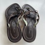 Sigerson Morrison Made in Italy WOMENS‎ BROWN KITTEN HEEL LEATHER SANDALS Sz 7.5 Black Photo 2