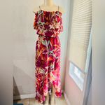 EXPRESS  Floral Off The Shoulder Maxi Dress RED XS Like new condition Photo 8