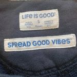 Life is Good Life Is Good Sweatshirt Small Crewneck Black Stars Graphic Long Sleeve Casual Photo 7