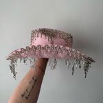 Los Angeles Cowgirl Majestic Pink Rhinestone Dangly Cowboy Hat S/M Photo 7