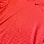 Nike DRI-Fit Orange Crewneck Stripe Short Sleeves Athletic Top Medium Photo 5