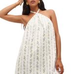 Reformation  Maui Floral Cottage Linen Halter Mini Dress Size Large Photo 0