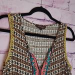 Anthropologie  RANNA GILL CROCHET TRIM BOLD BOHO PRINTED LONG LINE TANK TOP SMALL Photo 2